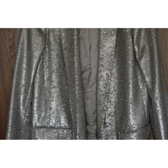 Massimo Dutti Silver Sequin Blazer - Picture 8 of 9